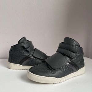 Bottega Veneta Intrecciato Leather High Top Sneakers